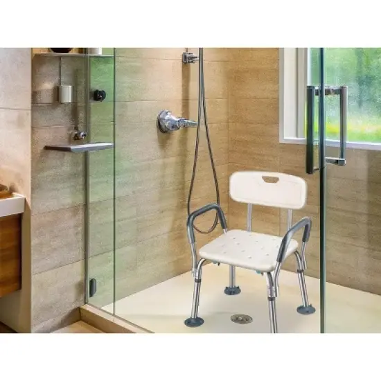 MPM Essential Spa Bathtub Shower Lift Chair, Adjustable Bath Seat, Portable Shower Bench, Tool-Free Assembly, Bathroom Lift Chair with Arms and Back image {4}