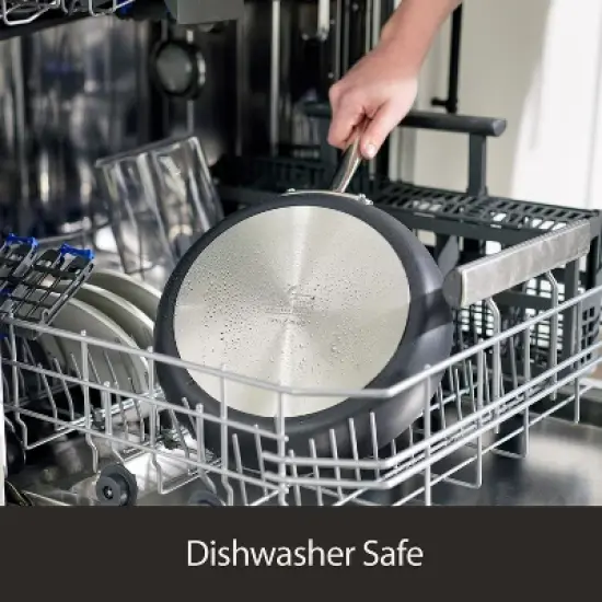 All-Clad 2.5 Quart Nonstick Sauce Pan with Lid, HA1 Hard Anodized Cookware, Black image {7}