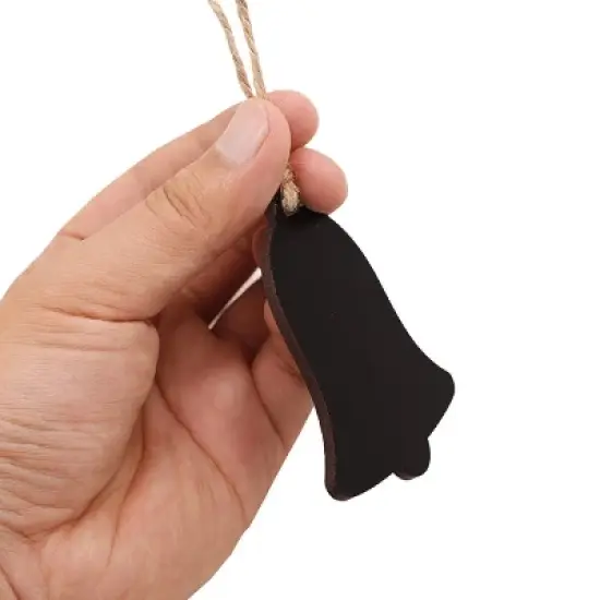 10pcs/Set Mini Hanging Wooden Message Board Home Holiday Decor Lanyard Chalkboard(Prismatic) image {4}