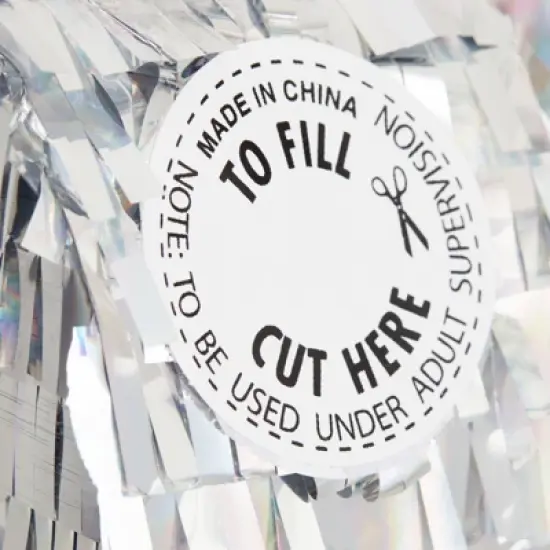 Blue Panda Small Silver Holographic Foil Number 8 Pinata for Kids 8th Birthday Party Decorations, 15.7 x 9 in image {2}