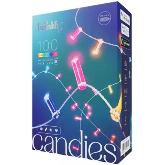 Twinkly Candies Candle LED Multicolored 100 ct String Light String 9.8 ft. image {1}