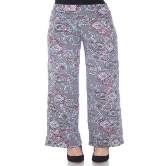 Women's Paisley Printed Palazzo Pants - White Mark image {6}