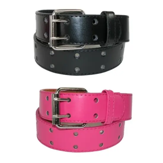 CTM Kid's Leather Two Hole Jean Belt (Pack of 2 Colors) image {5}