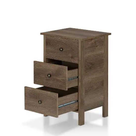Cecilia 3 Drawer Nightstand Walnut - miBasics image {2}