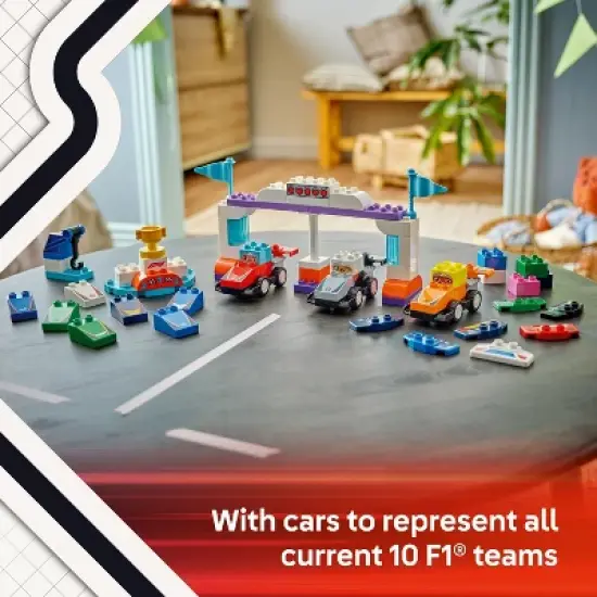 LEGO DUPLO Town F1 Team Race Cars & Drivers Building Toy for Toddlers 10445 image {4}