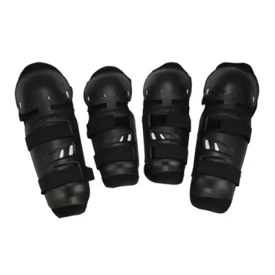 Unique Bargains Roundhead Motorcycle Knee Elbow Pads Motorcycle Knee Guards with Adjustable Strap for Adults Black 4 Pcs image {7}