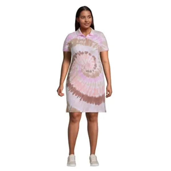 Lands' End Women's Short Sleeve Mesh Cotton Knee Length Polo Dress image {2}