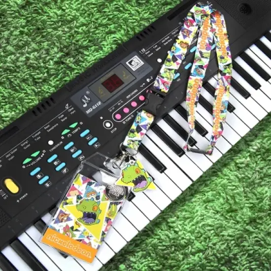 Nickelodeon 90s Rugrats Reptar ID Lanyard Badge Holder With Collectible Sticker image {3}