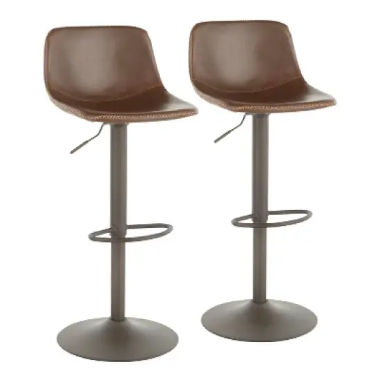 Set of 2 31.25" Duke Industrial Adjustable Height Barstools - LumiSource image {15}