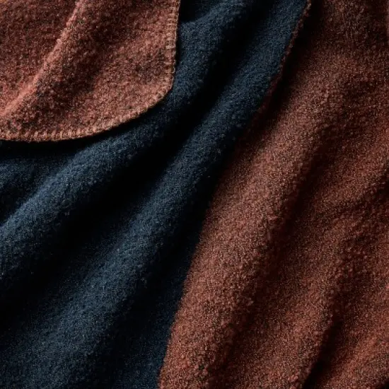 Asymmetric Colorblocked Boucle Throw Burgundy/Navy - Threshold&trade; designed with Studio McGee image {2}