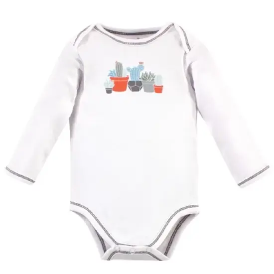 Touched by Nature Organic Cotton Long-Sleeve Bodysuits 5pk, Cactus image {5}