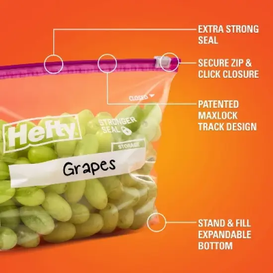Hefty Half Gallon Storage Slider Bags - 32ct image {4}