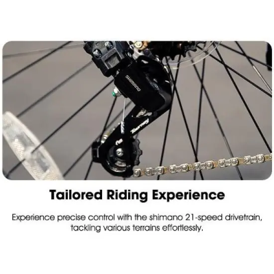 BAMCBASE Lilac 26 Inch Mountain Bike for Women Men, 21 Speed Steel Frame Adult Bicycle, MTB Bikes with Suspension Fork image {6}