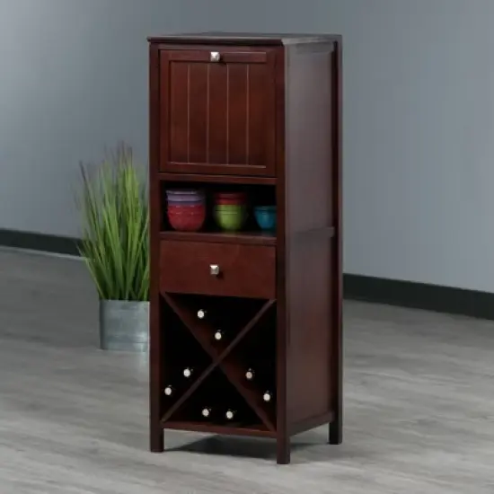 Brooke Cupboard Drop Down Door and Drawer Walnut - Winsome image {8}
