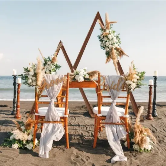 Artloge 2 PCS Heavy Duty Nesting Triangle Wedding Arch Backdrop Stand Ceremony Archway Backdrop Frame for Outdoor Garden Wedding Background Decor image {3}