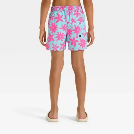Boys' Floral Printed Trunks - art class&trade; Blue image {1}