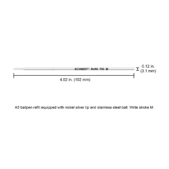 Schmidt Ink Schmidt 700 A3 Ballpoint Refill Medium Black 2 Pack (SC58152) image {3}