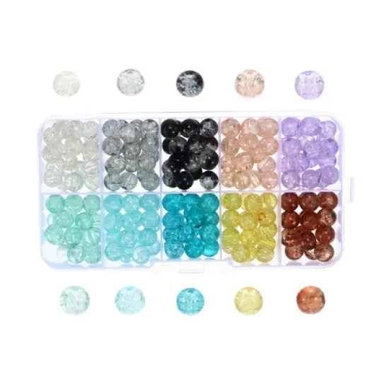 Unique Bargains Round Glass Beads for DIY Crafts 200 Pcs image {6}