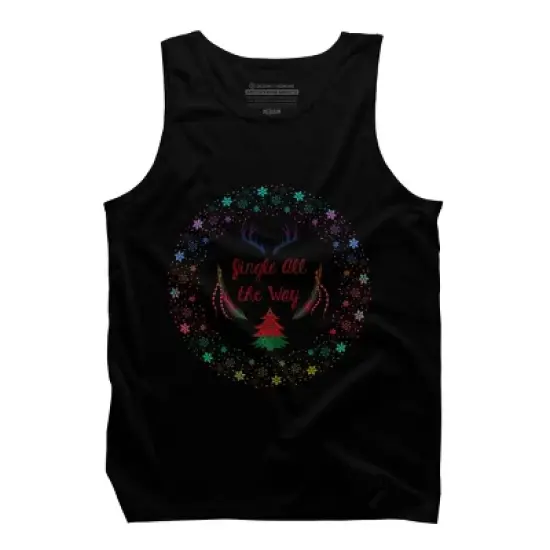 Men's Design By Humans Christmas Jingle All The Way Snowflake Circle By famenxt Tank Top image {4}