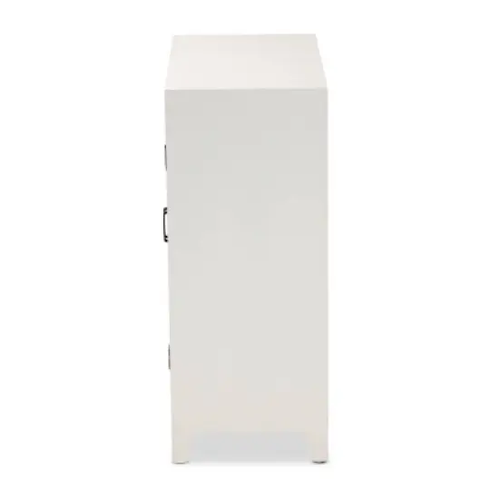 Garcelle Wood and Mirrored Glass 2 Door Sideboard White - Baxton Studio image {3}