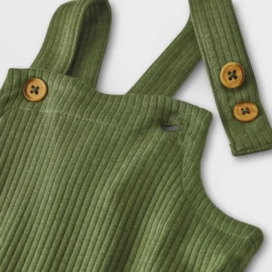 Baby 2pc Long Sleeve Bodysuit & Overalls Set - Cat & Jack&trade; Olive Green image {3}