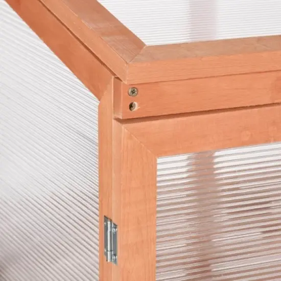 Outsunny Wooden Cold Frame Small Mini Planter Box for Outdoor and Indoor, Natural, 30" L x 24" W x 44" H image {5}