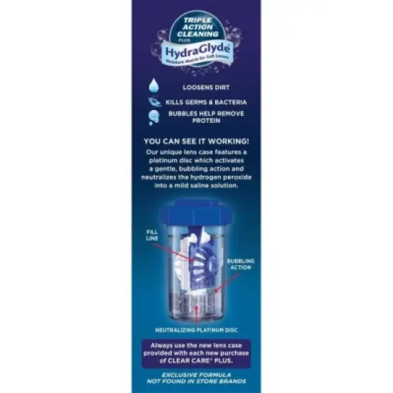 Clear Care Plus with Hydraglyde Cleaning and Disinfecting Contact Lens Solution For Soft Lenses - 12 fl oz image {4}