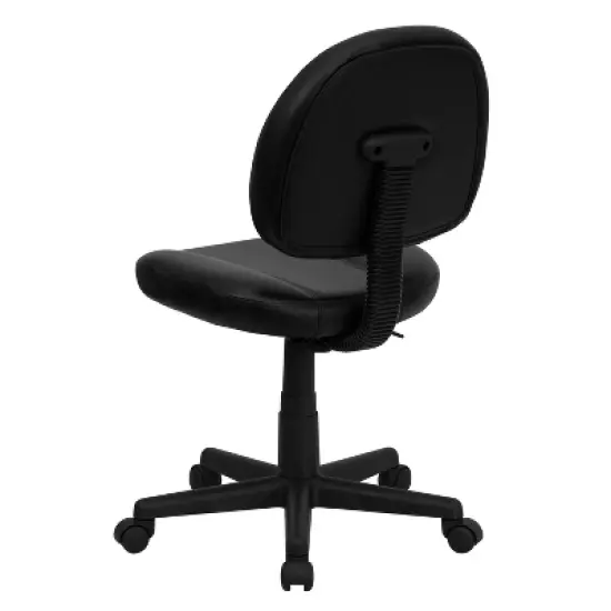 Emma and Oliver Mid-Back Black LeatherSoft Ergonomic Task Office Chair - Back Depth Adjustment image {6}