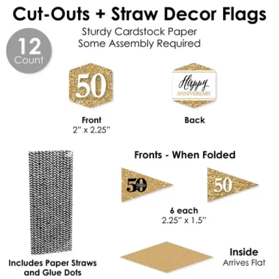 Big Dot of Happiness We Still Do - 50th Wedding Anniversary - DIY Anniversary Party Love is Sweet Signs - Snack Bar Decorations Kit - 50 Pieces image {6}