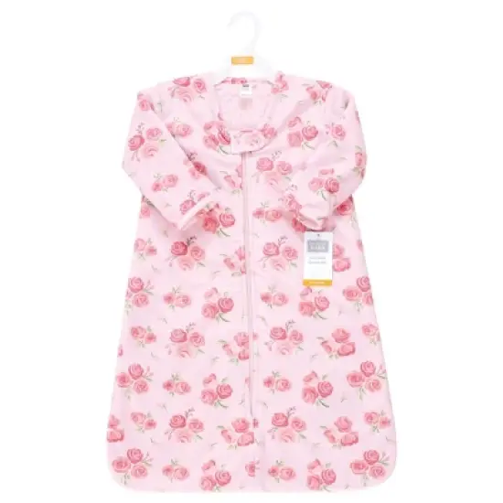 Hudson Baby Infant Girl Long Sleeve Plush Faux Fur Sleeping Bag, Wearable Blanket, Blush Rose image {1}