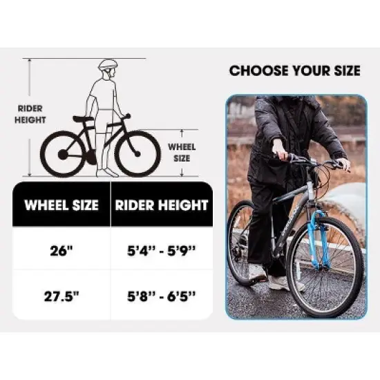 BAMCBASE Agave Mountain Bike, Mens Womens MTB with 21 Speeds, High-Tensile Steel Frame, V Brake, Hardtail Bicycle for Adults image {7}