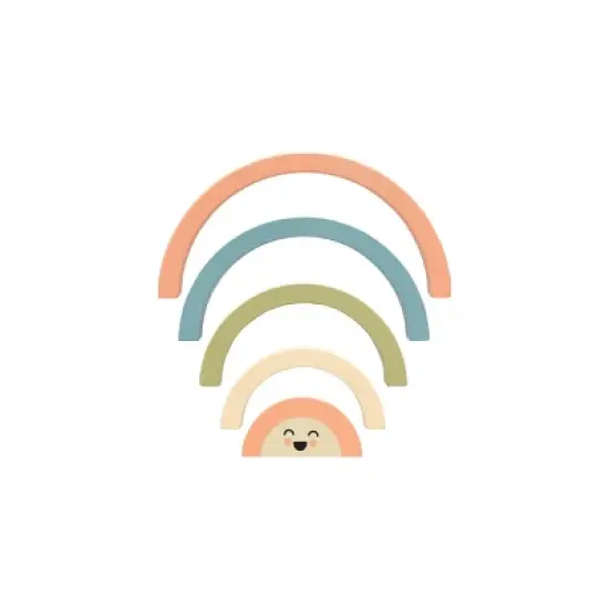 Pearhead Wooden Stacking Toy - Rainbow - 5pc image {1}