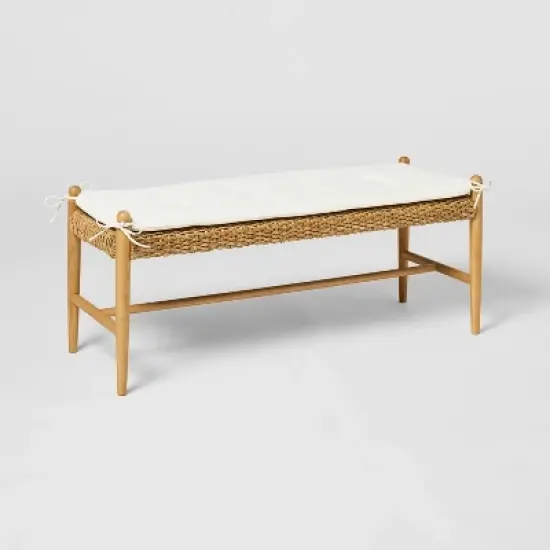 Cardamine Woven Upholstered Bench Natural - Threshold&trade; designed with Studio McGee image {1}