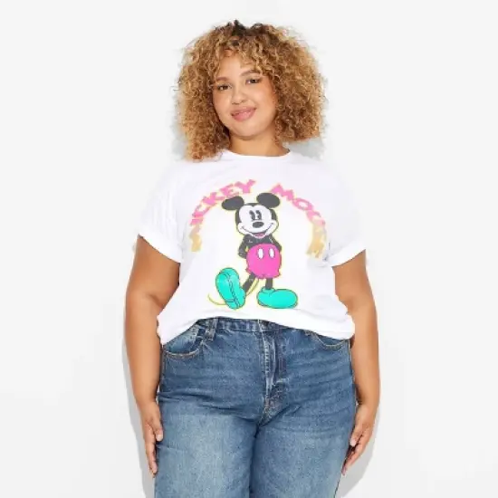 Women's Mickey Short Sleeve Graphic T-Shirt - White image {3}