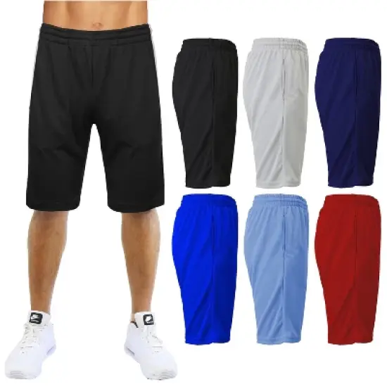 Galaxy By Harvic Men's Moisture Wicking Performance Basic Mesh Shorts - image {2}