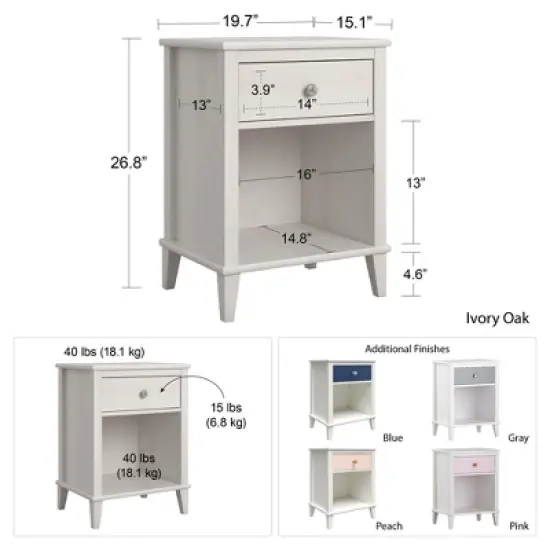 Little Seeds Monarch Hill Poppy Nightstand with 2 sets of knobs image {2}