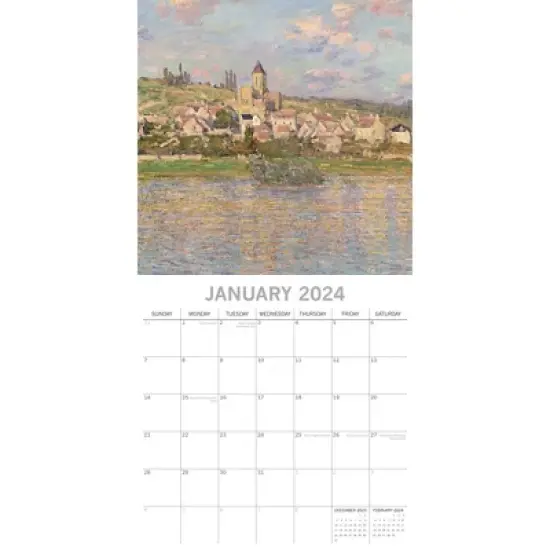 The Gifted Stationery 2024 Square Wall Calendar, Monet, 16-Month Arts & Antiques Theme with 180 Reminder Stickers (12x12 In) image {1}