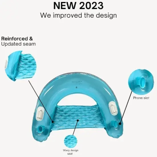 4E&rsquo;s Novelty 2 Pack Inflatable Pool Chair Float &ndash; Pool Floats for Adults with Drink Holder image {1}