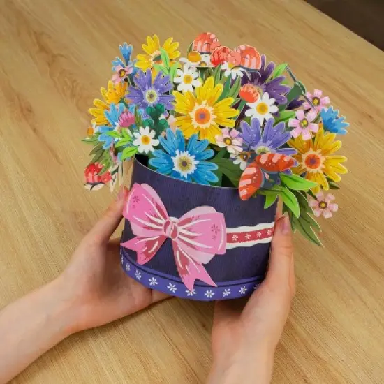 Paper Love Frndly, Festive Flower Box 3D Pop Up Card, for All Occasions - 100% Recycled and Eco-Friendly, 10 Inch Bouquet image {3}
