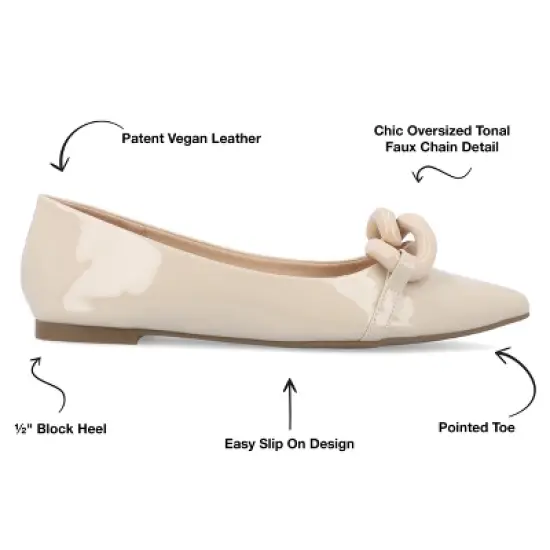 Journee Collection Womens Clareene Slip On Pointed Toe Ballet Flats image {7}