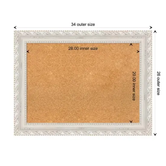 34"x26" Opera Wood Frame Natural Cork Board Off-White - Amanti Art image {9}