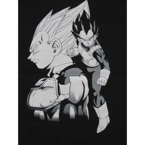 Dragon Ball Z Vegeta Black And White Character Art Men's Black T-shirt image {1}