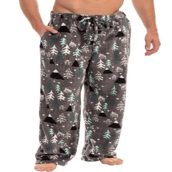 Men's Soft Plush Fleece Pajama Pants, Warm Long Lounge Bottoms image {7}