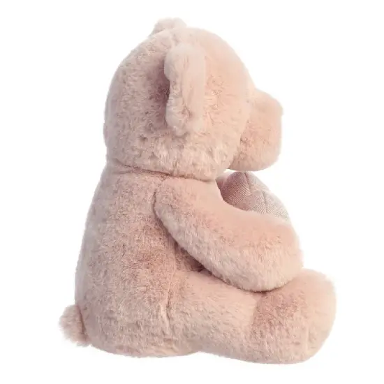 Aurora Valentines 9.5" Tuffy Blush Bear with Heart Pink Stuffed Animal image {2}