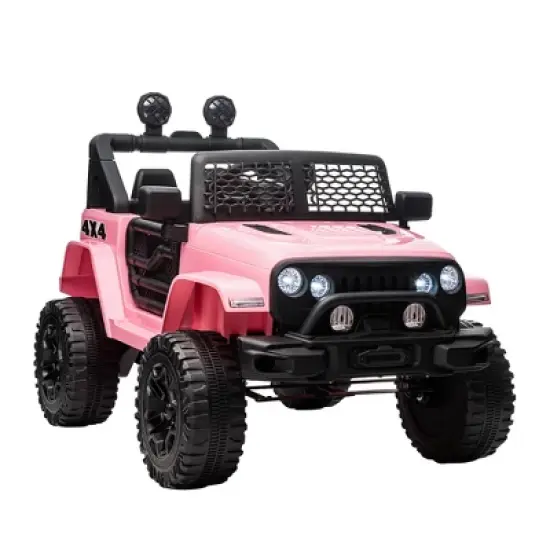 Aosom 12V Kids Ride On Car, Electric Battery Powered Off Road Truck Toy with Parent Remote Control, Adjustable Speed, Black image {7}