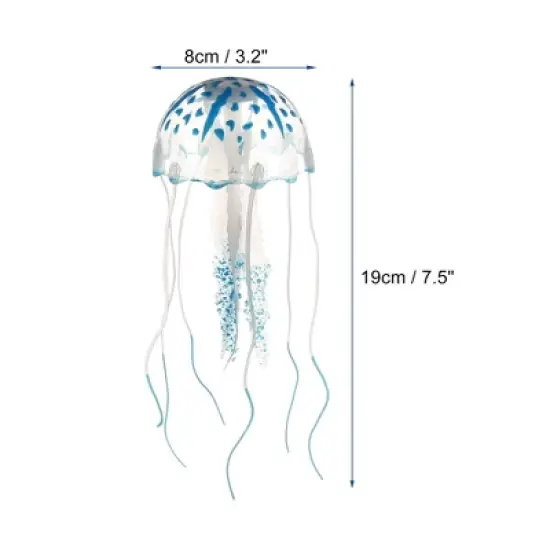 Unique Bargains Silicone Fluorescent Jellyfish Glow Aquarium Decor  Ornaments with Suction Cup 3.2"x7.5" image {3}