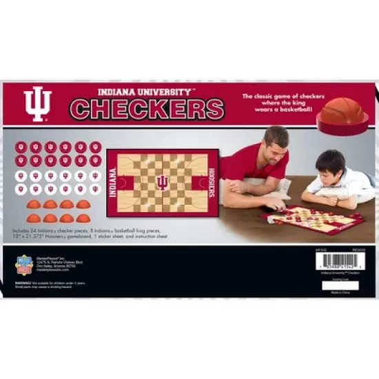 MasterPieces Officially licensed NCAA Indiana Hoosiers Checkers Board Game for Families and Kids ages 6 and Up image {3}
