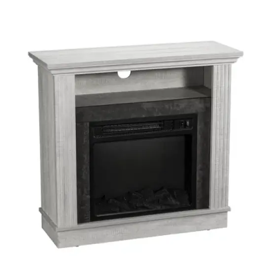 32" Freestanding Electric Fireplace Saw Cut Off White - Home Essentials image {1}