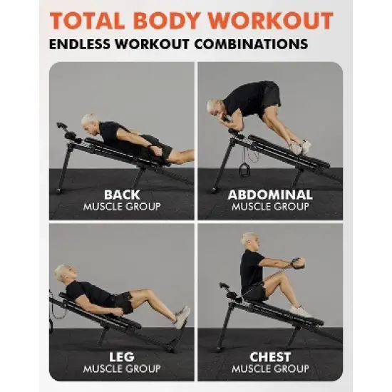 ERKANG Total Home Gym with Detachable Footplate, Swing Attachment and Weight Holder, Versatile Total Body Training Machine image {2}