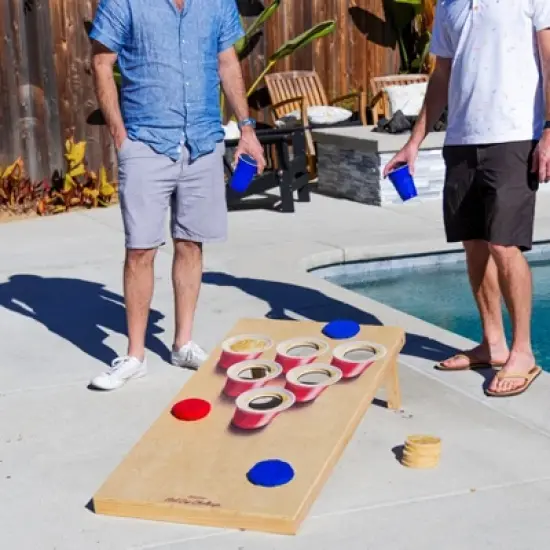 GoSports Beer Pong Cornhole Game - Includes 2 Boards, 8 Bean Bags and Carrying Case image {2}